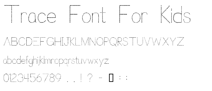 Trace Font for Kids font